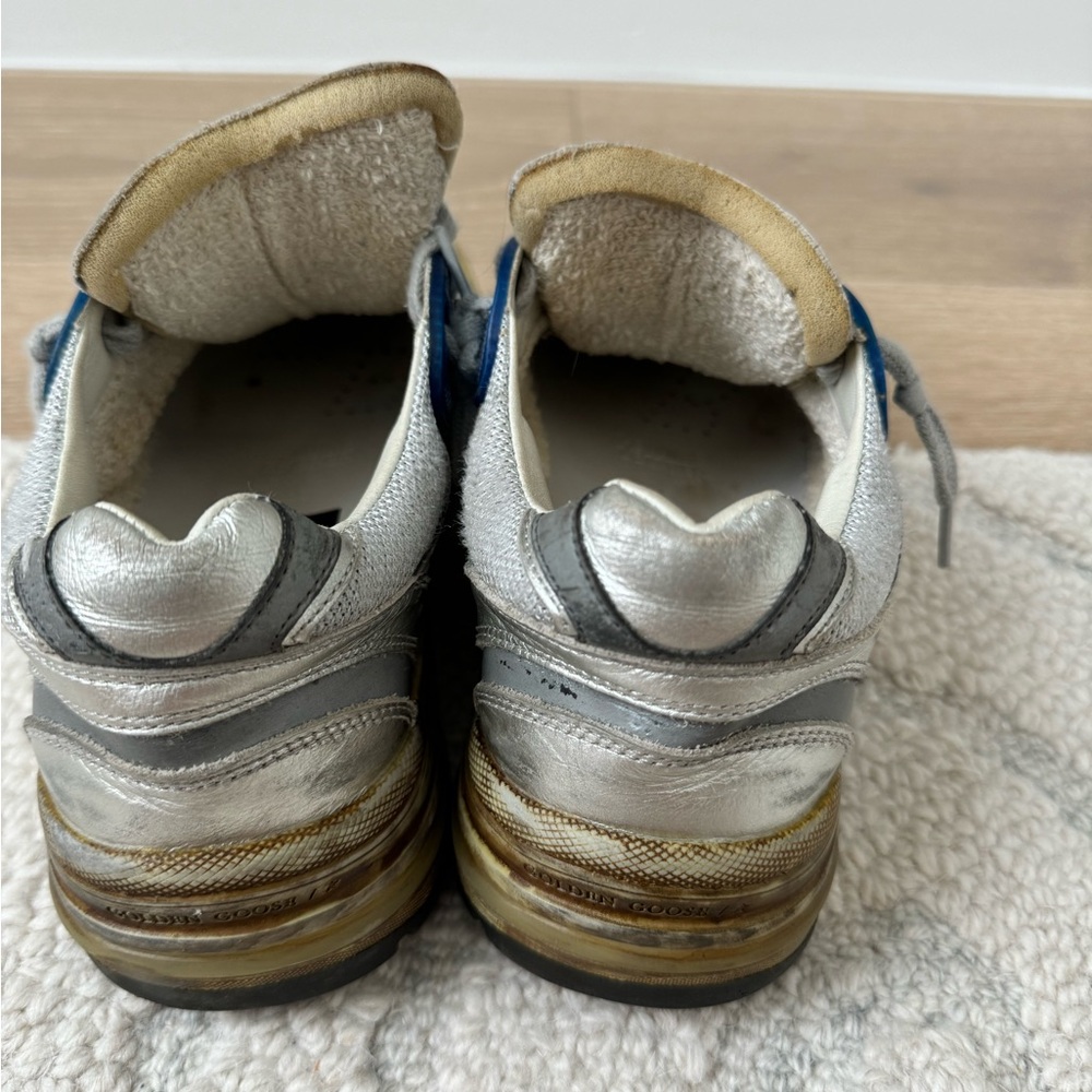 Golden Goose Silver Blue White Sneakers - Picture 6 of 16